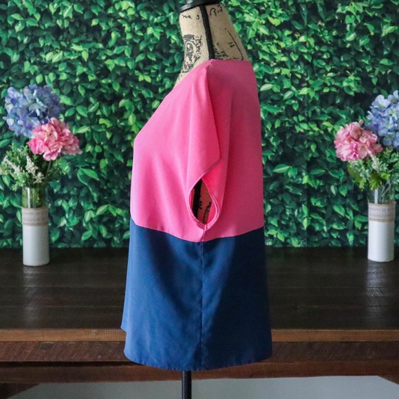 Daniel Cremieux Pink Blue Short Sleeve Top Size Medium - Picture 8 of 9